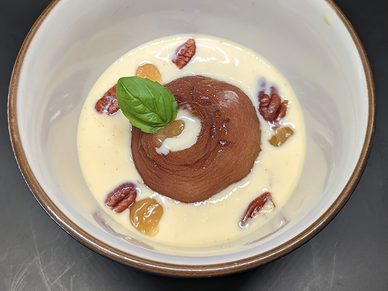 Dessert de pomme rotie par Polychrone le restaurant street food de Marseille