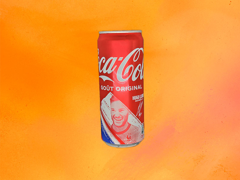 Cannette de Coca Cola équipe de France Lloris Polychrone Marseille