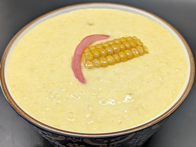 Soupe crémeuse au maïs de Mexico par Polychrone qui est un restaurant à Marseille